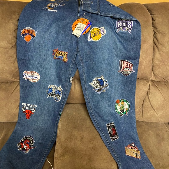 Unk Other - Vintage UNK size 36 NBA patchwork logo jeans